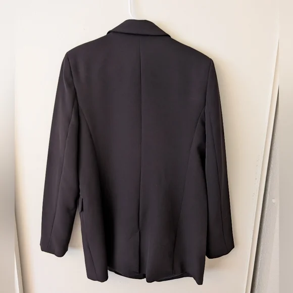 Primark Womens 10 NWT Black Blazer Jacket Preppy Academia Classic Cyberpunk - Picture 5 of 7